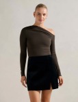 Violet Velvet Split MINI Skirt - 16 Black