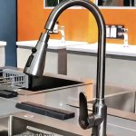 Brushed Grey Stainless Steel Pull Out Kitchen Faucet