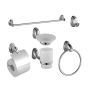 Bathroom Accessories 6- Piece Chrome Plated Zinc