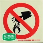 Parrot Photoluminescent 190MM Safety Sign - F25 - Water Prohibited As Extinguishing Agent