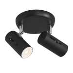 Rialto Ceiling Spotlight In Matt Black Matt White - White