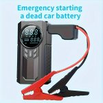 Portable Cordless Car Battery Emergency Starter With Tire Air Pump LED Display Flashlight Mobile Power Supply And Large Capacity
