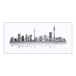 Jhb Black And White Art Print - 40CM X 21CM