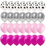 Cow Print Balloons Set 12INCH Pink Cow Balloons Pink Latex Balloon For Birthday Bachelorette Bridal Shower Farm Cow Themed Party