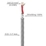 Microphone Screened Cable Round - 2 Core Black Per Meter