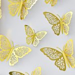 12PCS 3D Butterfly Stickers - Easy Peel & Stick Removable Decals For Birthdays Weddings Cake Toppers & Outdoor Festivities Butte