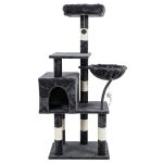 Indoor Cat Tree Sisal Post With Cat Condo Hammock And Hanging Play Toy