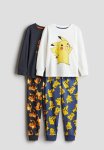 2-PACK Printed Cotton Pyjamas - White Pok Mon