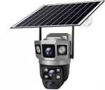 Dual Lens Solar Ptz Security Camera With Pir And Radar Detection Two-way Audio Night Vision Built-in Siren 355 Pan Tilt Control