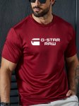 Applique Logo T-Shirt For Men 100% Polyester Knit Fabric Regular Fit Casual Crew Neck Tee With Slight Stretch Geometric Pattern