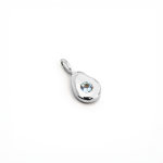 The Egg Charm In Silver With Topaz