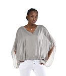 Double Layer Batwing Top - Taupe Free