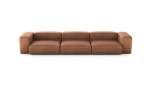 Three Module Sofa - Leather - Brown - 377CM X 115CM