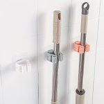 3PCS Mop Broom Holder Hook Wall-mounted Broom Clip Self-adhesive Mop Broom Rack Detachable Waterproof And Non-slip Practical Hoo
