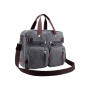 Unisex Canvas Multi-Functional Laptop Bag - Grey