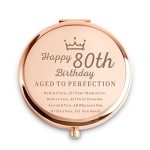 Daricano 80TH Birthday Gifts For Women Birthday Gifts For 80 Year Old Happy Birthday Compact Mirror For Her Aunt Nana Grandma Mo