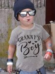 Granny's Boy Letter Print Boys Creative T-Shirt Casual Lightweight Comfy Short Sleeve Tee Tops Boys Clothes For Summer