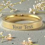 Goldair Gold Plated Stainless Steel Engraved Stacker Ring - 14