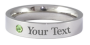 Stainless Steel Engraved Birthstone Ring - August - 14