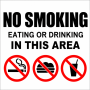No Smoking Eating Or Drinking Safety Sign 29CMX29CM.