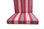 Seated By Jenkie Red & Grey Stripe W.proof Thick Outdoor Patio- Morris Chair Cushion 110 X50CM