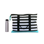 Soft Canvas Beach Bag And Water Bottle Duo
