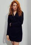 Draped Wrap Dress - Black
