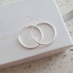 Parker 925 Sterling Silver Round Hoop Earrings Size 20MM