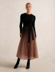Celina Ombre Metallic Midi Dress - 18 Black