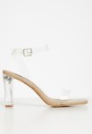 Madison Allie Buckle Tie Block Heel - Clear
