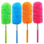 4 Pack Microfiber Feather Duster With Extendable Pole And Bendable Head Washable Microfibre Cleaning Tool For Cleaning Office Ca