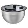Roesle Salad Spinner With Glass Lid And Stainless Steel Bowl For Serving