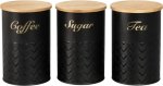 Wooden Tea Coffee & Sugar Container - 350 Ml