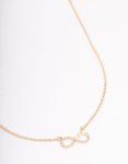 Goldair Gold Diamante Infinity Heart Short Necklace