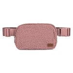 Funky Junque Crossbody Bag Sling Belt Stadium Waist Fanny Concert Bag: Sherpa - Rose