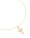 Goldair Gold Diamante Twist Cross Necklace