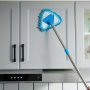 Triangle Microfiber Mop With Telescopic Handle - Multi-angle Ceiling & Wall Duster Extendable Corner Cleaning Mop With Detachable Washable Chenille Head No Dead Angle