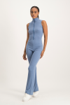 Melissa Ribb Sleeveless Jumpsuit - Blue - XS