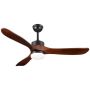 Modern 3 Blade Wood Style Ceiling Fan Lights Black-mrul