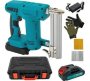 10 PC Wireless Nail Gun With 2 Battery Packs Nails Staples Case & Gloves Nails 1 Tools