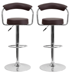 Smte Adjustable Chrome Base Bar Stools 2 Piece With Keychain