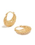 Goldair Gold Plated Boho Patterned Hoop Earrings