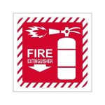 Fire Extinguisher With Arrow Down Safety Sign FE48
