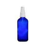 100ML Blue Glass Aromatherapy Bottle With Serum Pump - White 18 410