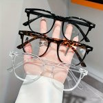 3PCS Retro Lightweight Round Frame Clear Lens Glasses - Fashionable & Versatile Blue Light Blocking Included