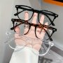 3pcs Retro Lightweight Round Frame Clear Lens Glasses - Fashionable & Versatile Blue Light Blocking Included