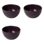 3 Pack - Ceramic Dotted Design Bowl - Plum Purple