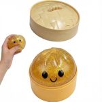 Glitter Dumpling Glitter Dumpling Squishy With Box Dumplings Sensory Squeeze Toy For Stress Relief With Food Steamer Stretchy De