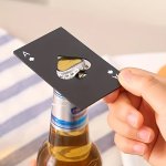 Stainless Steel Wine And Beer Bottle Opener - Fashionable And Easy-to-use Ace Card Design - Perfect For Opening Bottles And Cork