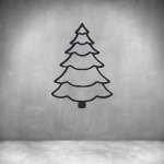 Christmas Tree Wall Art D15 - 450MM Black